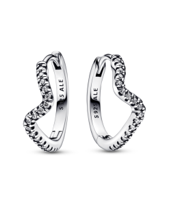 Sparkling Wave Hoop Earrings