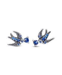 Sparkling Swallow Stud Earrings