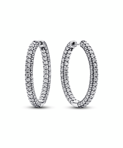 Timeless Pavé Single-row Hoop Earrings