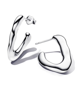 Organically V-shaped Open Hoop Earrings
