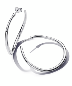 Organically Shaped 42 mm Open Hoop Earrings