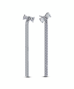 Pavé Bow Drop Earrings