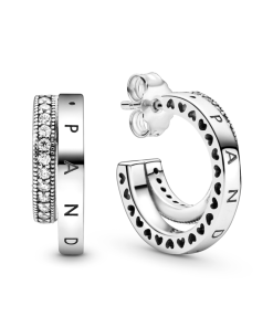 Pavé Double Hoop Earrings