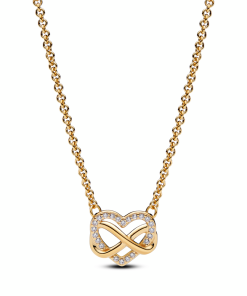Sparkling Infinity Heart Collier Necklace