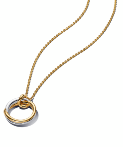 Organically Shaped Two-Tone Pendant Necklace