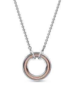 Signature Two tone Logo & Pavé Necklace