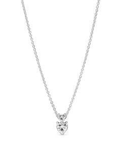 Double Heart Pendant Sparkling Collier Necklace