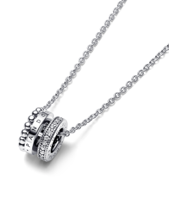 Signature Logo Pavé & Beads Pendant & Necklace