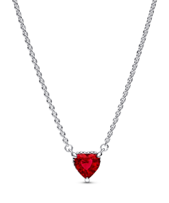 Sparkling Heart Halo Pendant Collier Necklace
