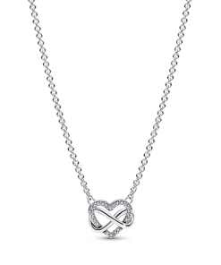 Sparkling Infinity Heart Collier Necklace