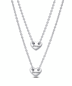 Forever & Always Splittable Heart Collier Necklaces