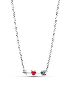 Arrow & Murano Glass Heart Necklace