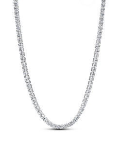 Sterling silver choker with clear cubic zirconia and sliding clasp