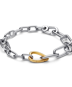 ME Two-tone Heart Link Chain Bracelet