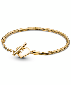 Moments Heart T-Bar Snake Chain Bracelet