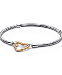 Moments Heart Closure Snake Chain Bracelet