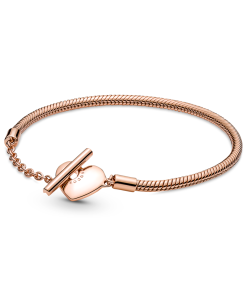 Moments Heart T-Bar Snake Chain Bracelet