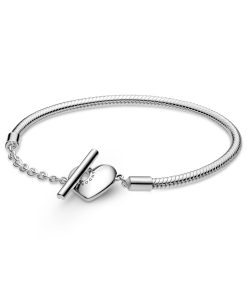 Moments Heart T-Bar Snake Chain Bracelet