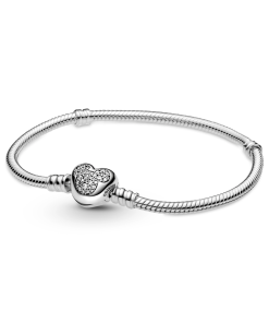 Moments Mickey Mouse Heart Clasp Snake Chain Bracelet
