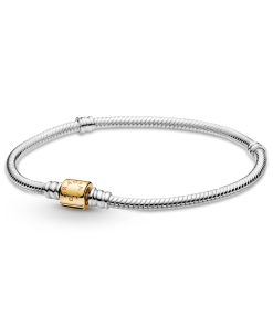 Moments Two-tone Barrel Clasp Snake Chain Bracelet