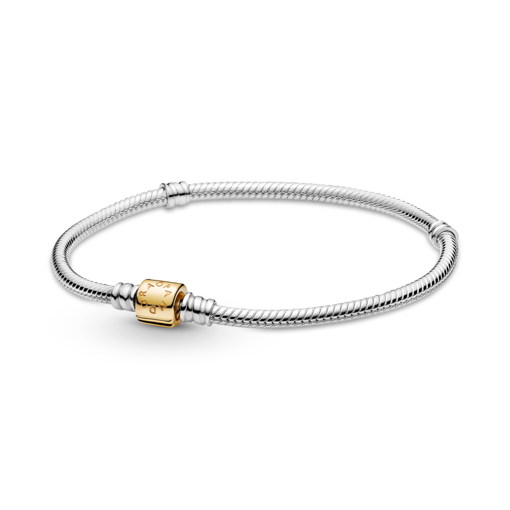 Moments Two-tone Barrel Clasp Snake Chain Bracelet