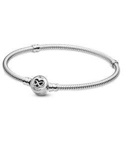 Moments Heart Infinity Clasp Snake Chain Bracelet