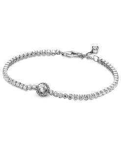 Sparkling Halo Tennis Bracelet