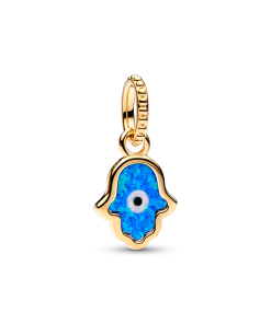Opalescent Blue Hamsa Hand Dangle Charm