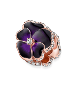 Deep Purple Pansy Flower Charm