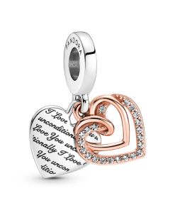 Entwined Hearts Double Dangle Charm