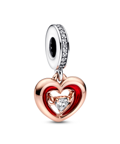 Two-tone Radiant Heart Dangle Charm