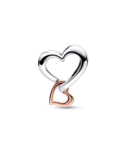 Two-tone Openwork Infinity Heart Charm