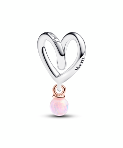 Mum Two-tone Wrapped Heart Charm