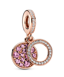 Sparkling Pink Disc Double Dangle Charm
