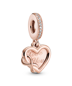 Love You Infinity Heart Dangle Charm