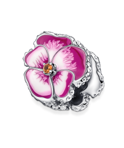 Pink Pansy Flower Charm