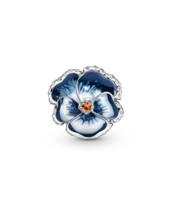 Blue Pansy Flower Charm