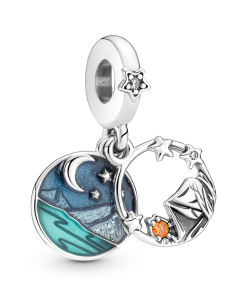 Camping Night Sky Double Dangle Charm