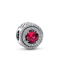 Red Sparkling Levelled Round Charm