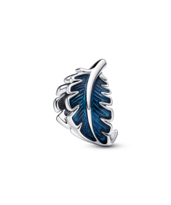 Blue Curved Feather Charm