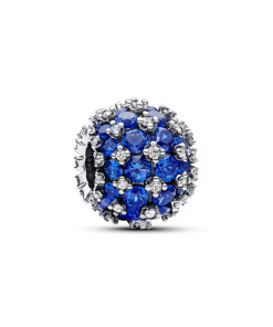 Sparkling Pavé Round Blue Charm