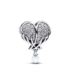 Sparkling Angel Wings & Heart Charm