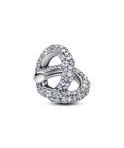 Pavé Infinity Knot Heart Charm