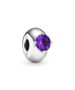 Purple Round Solitaire Clip Charm