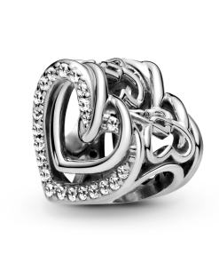 Sparkling Entwined Hearts Charm