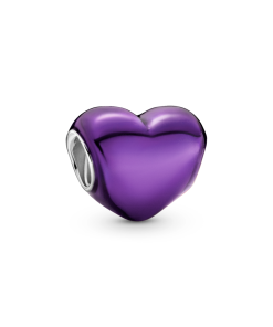 Metallic Purple Heart Charm