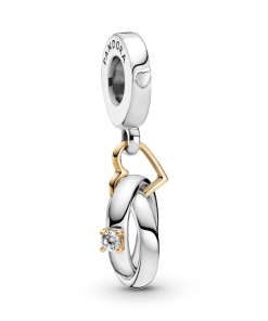 Two-tone Wedding Rings Dangle Charm